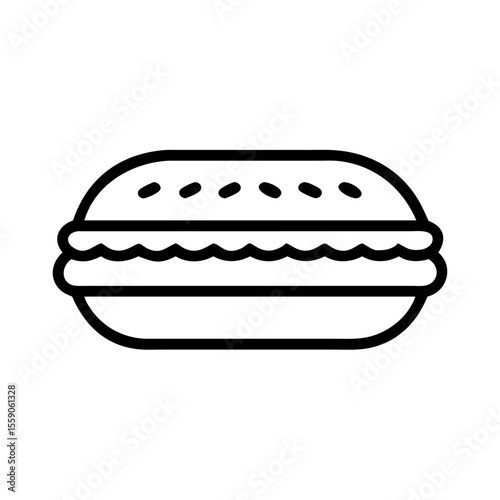 Sandwich icon in black line style on white background