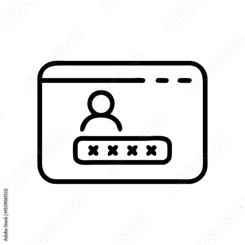 Password login icon in black outline style on white background