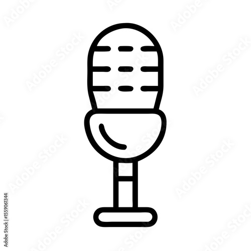 Microphone icon in black outline style on white background