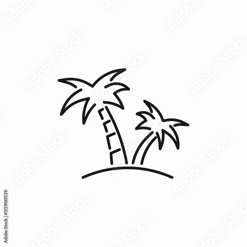 palm tree field icon sign vector