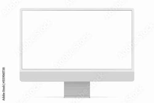 lcd monitor isolated on white
