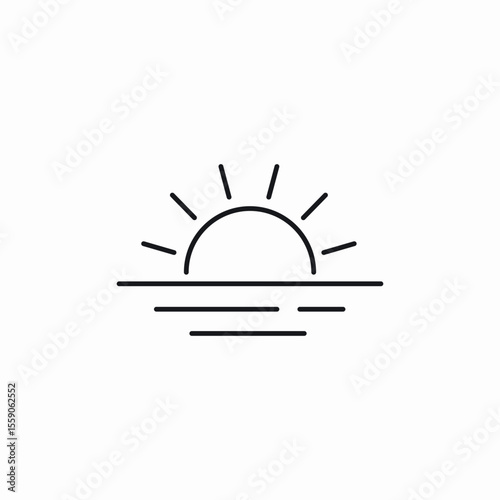 sunset view icon sign vector