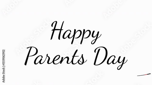 Happy Parents Day message elegantly designed on white background. Suitable for greeting cards, social media posts, familyrelated content.