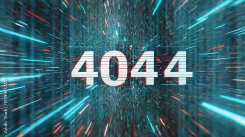 Abstract digital video with 4044 message on technology background