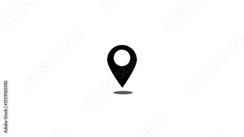 GPS location pointer animated icon. Location line icon motion graphic animation. Location, Map , Pin, Hotel Line Icon. Map marker icon moving up down animation.