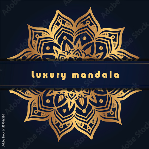 Luxury mandala background with floral ornament pattern. Hand drawn gold mandala design. Vector mandala template for decoration invitation, cards, wedding, logos, cover, brochure, flyer, banner.