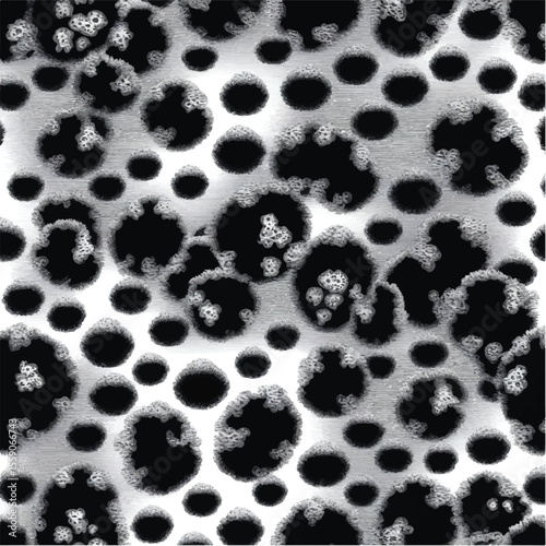 Black and white animal print background with a seamless leopard skin texture design