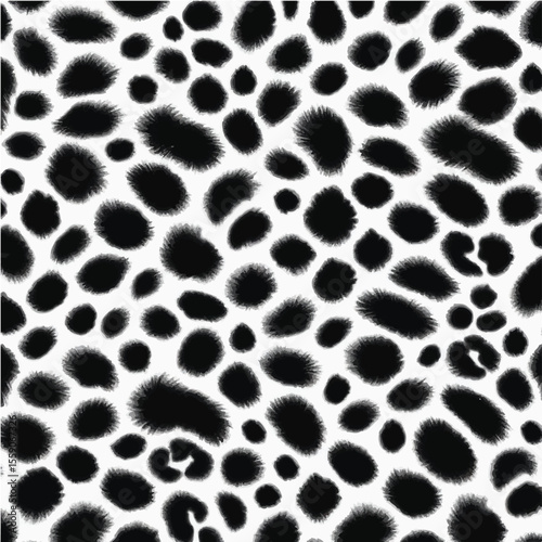 Leopard print animal fur texture with seamless spotted brown and black wild cat pattern