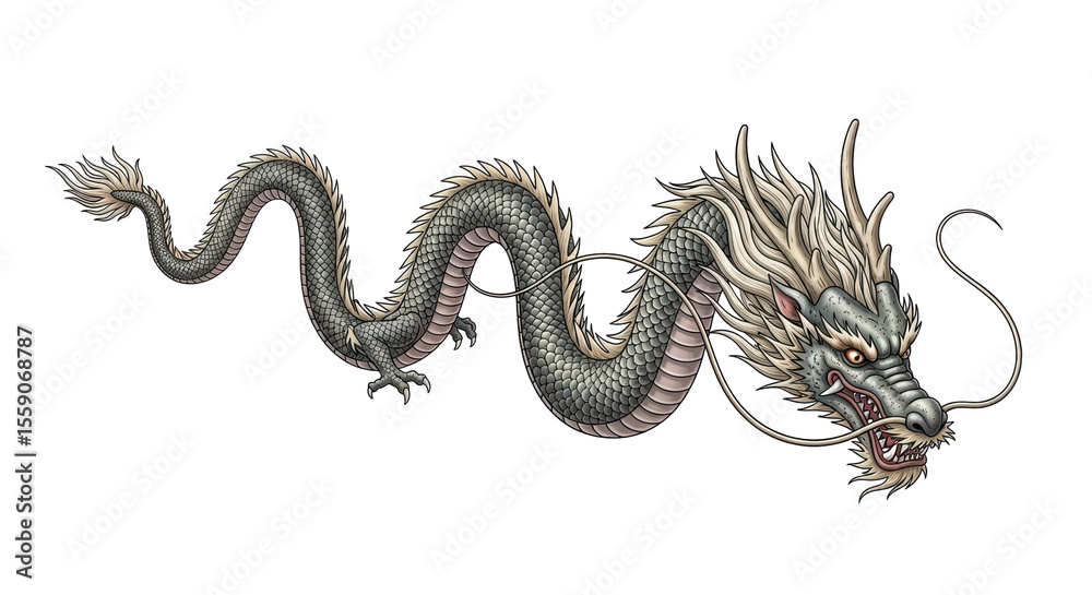 Fototapeta premium Isolated chinese dragon