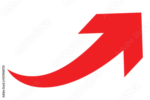 Free Download Red curve arrow direction symbol. Curved red arrow pointing to the up side direction, Arrow symbol vector illustration. EPS 10 - GFXLoad