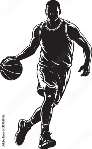 Player Dunking Basketball Silhouette

Basketball Dribbling Action Vector

Jump Shot Silhouette of Basketball Player

Basketball Hoop and Ball Vector Art

Fast Break Basketball Scene Silhouette