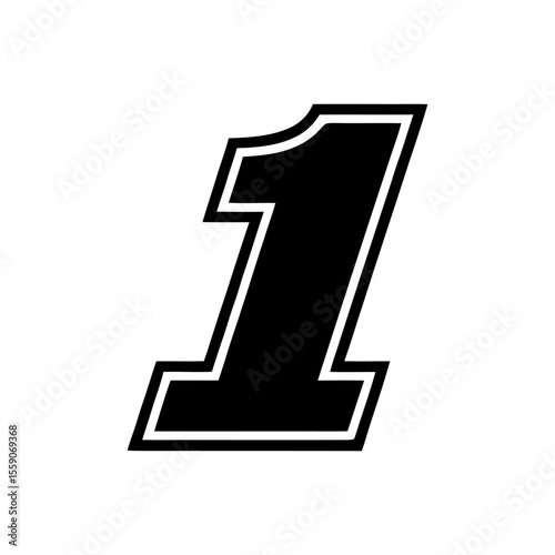 Number One icon. 1 symbol, decal, sticker.