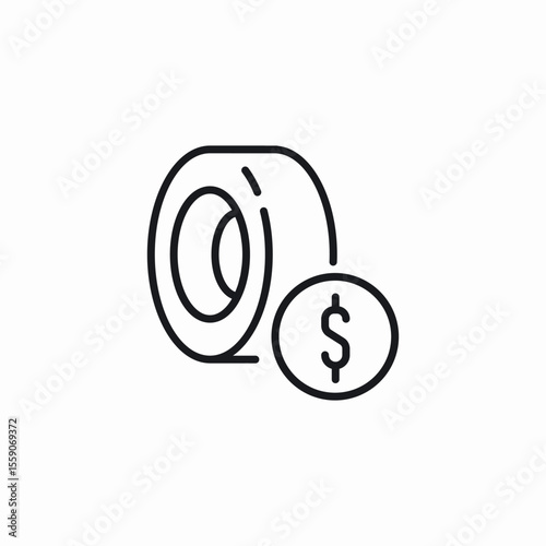 car tire cost icon sign vector