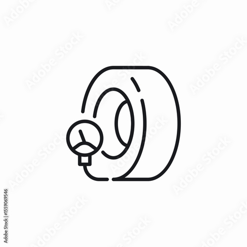 car tire meter icon sign vector