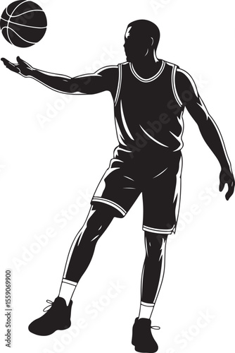 Player Dunking Basketball Silhouette

Basketball Dribbling Action Vector

Jump Shot Silhouette of Basketball Player

Basketball Hoop and Ball Vector Art

Fast Break Basketball Scene Silhouette