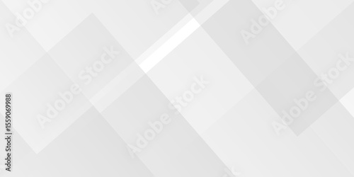 Abstract white and gray overlap triangle geometric technology pattern. minimal rectangle randomly arranged white lines transparent web square background layers. overlapping presentation design.	