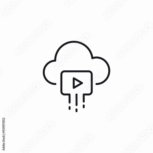 cloud system video technology icon sign vector