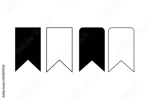 Elegant Black and White Bookmark Icons Simple, Versatile Design Elements for Websites and Applications, Bookmark Icon set silhouette and outline line art vector on white background
By Design Zone