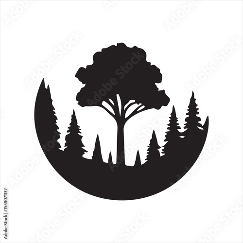 trees vector silhouette clip art design illustration collection