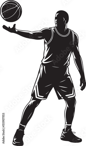 Player Dunking Basketball Silhouette

Basketball Dribbling Action Vector

Jump Shot Silhouette of Basketball Player

Basketball Hoop and Ball Vector Art

Fast Break Basketball Scene Silhouette