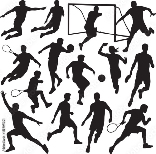 Player Dunking Basketball Silhouette

Basketball Dribbling Action Vector

Jump Shot Silhouette of Basketball Player

Basketball Hoop and Ball Vector Art

Fast Break Basketball Scene Silhouette