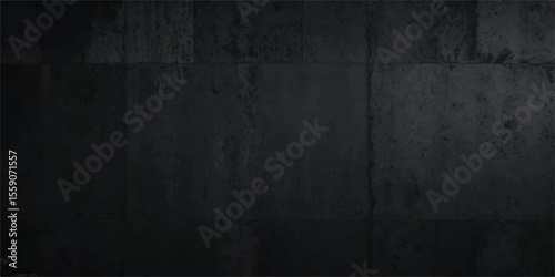 "Industrial Dark Grey Wall Texture with Cement and Black Tones – Grunge Background in Panorama with Soft White Gradient for Modern Design Use"

