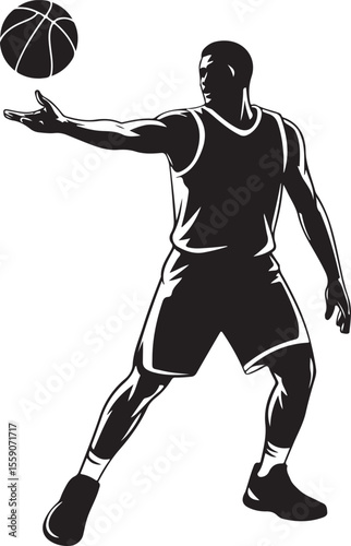 Player Dunking Basketball Silhouette

Basketball Dribbling Action Vector

Jump Shot Silhouette of Basketball Player

Basketball Hoop and Ball Vector Art

Fast Break Basketball Scene Silhouette