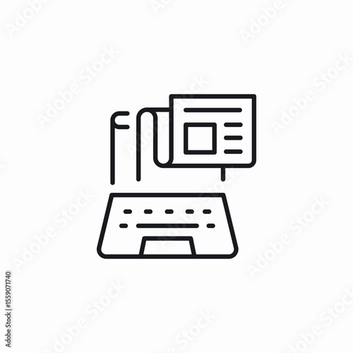 laptop web news icon sign vector