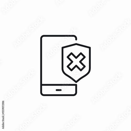 mobile removal protection icon sign vector