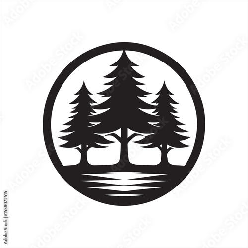 trees vector silhouette clip art design illustration collection