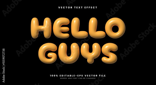 Hello guys 3D Inflated Style editable text effect Template Suitable for cute theme