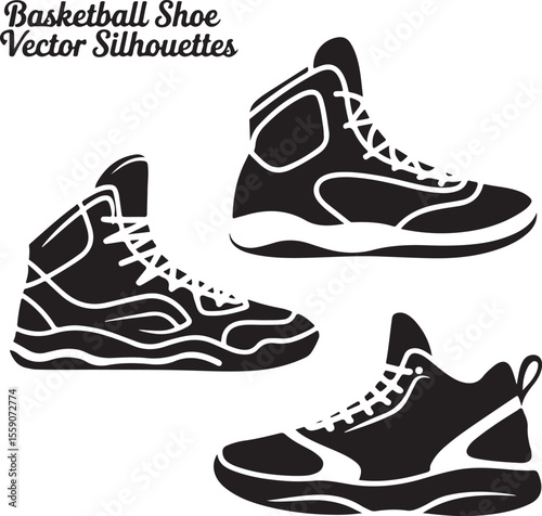 Player Dunking Basketball Silhouette

Basketball Dribbling Action Vector

Jump Shot Silhouette of Basketball Player

Basketball Hoop and Ball Vector Art

Fast Break Basketball Scene Silhouette