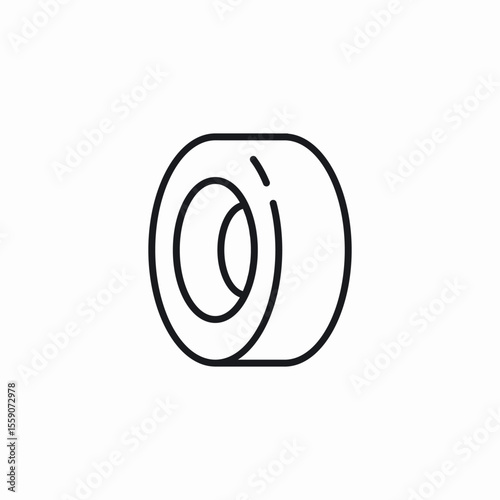 smooth car tire icon sign vector