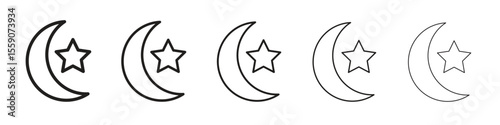 Moon and star icon vector design element vector eps 10