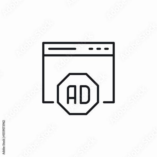 window tab advertisements icon sign vector