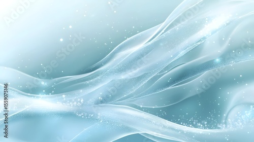 Elegant Flowing Textures with Soft Light in Serene Blue Background