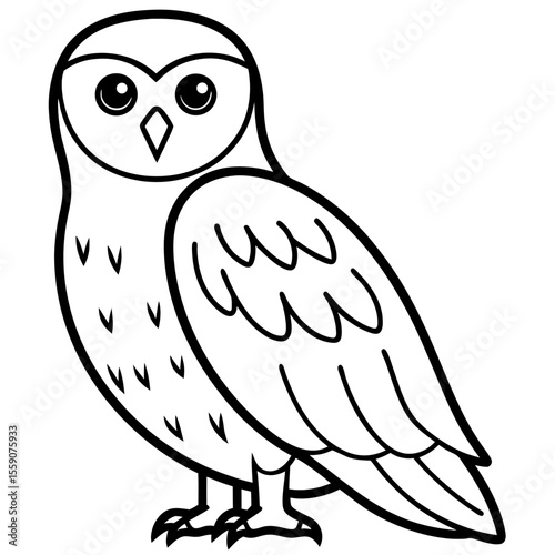 Snowy Owl Line Art Vector