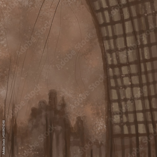 Abstract image for printing. Picture for modern interiors. The picture is painted by hand on a tablet.