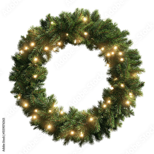 Illuminated Christmas Wreath with Warm White Lights