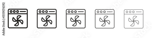Convection turbofan stove icon vector design element vector eps 10