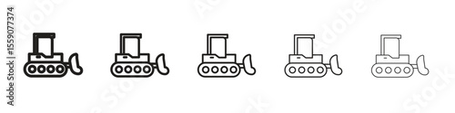Bulldozer icon vector design element vector eps 10
