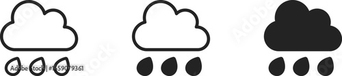 Rain cloud weather symbol with raindrops icon vector design