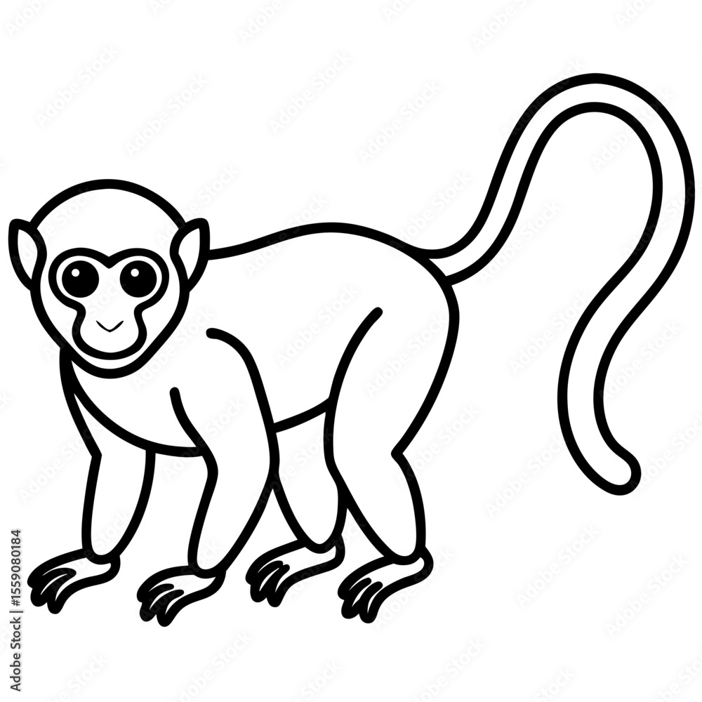 Fototapeta premium Spider Monkey Outline Design