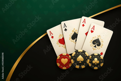 An elegant and thematic casino game banner combining modern design elements with classic card motifs