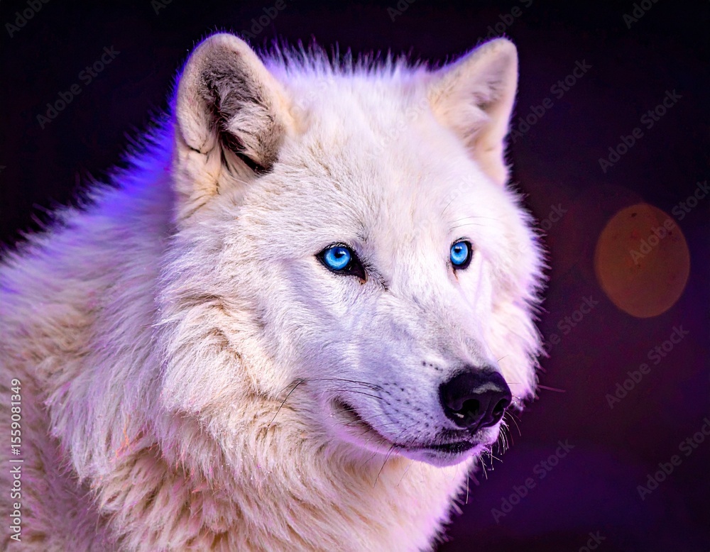 Obraz premium White Wolf with Blue Eyes
