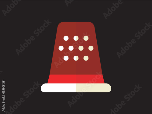 Simple Flat Design Thimble Sewing Tool Equipment for Needlework Project