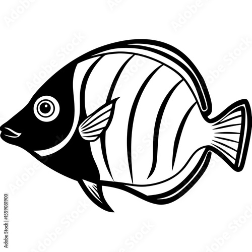 Tropical Yellow Tang Minimal Vector Style