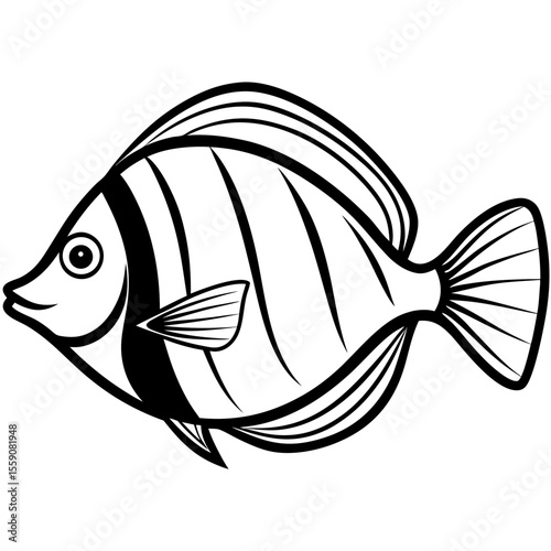 Tropical Yellow Tang Minimal Vector Style