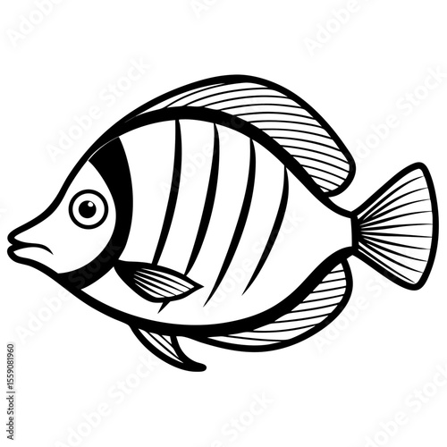 Tropical Yellow Tang Minimal Vector Style
