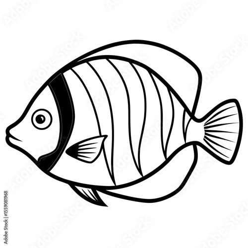 Tropical Yellow Tang Minimal Vector Style